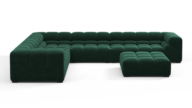 Tufted - Tufted Sectional, Large Left Corner, Forest Green Chenille