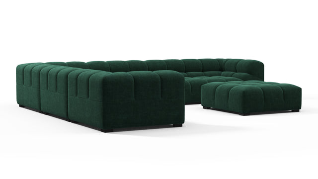 Tufted - Tufted Sectional, Large Left Corner, Forest Green Chenille