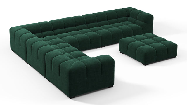 Tufted - Tufted Sectional, Large Left Corner, Forest Green Chenille