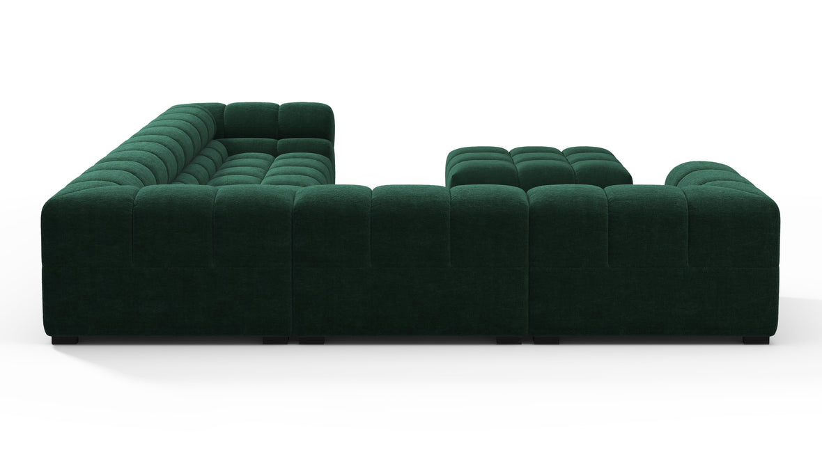 Tufted - Tufted Sectional, Large Left Corner, Forest Green Chenille