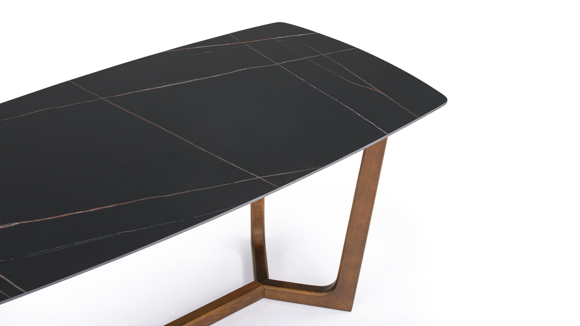 Devon - Devon Dining Table, Walnut and Black Ceramic, 70in