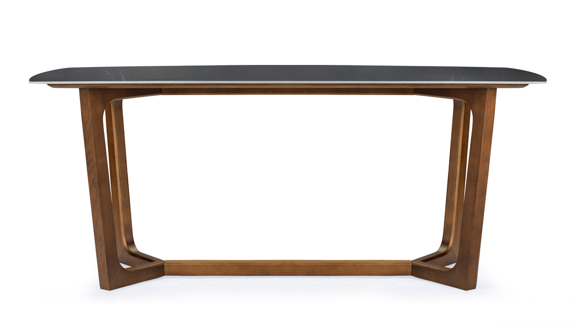 Devon - Devon Dining Table, Walnut and Black Ceramic, 70in