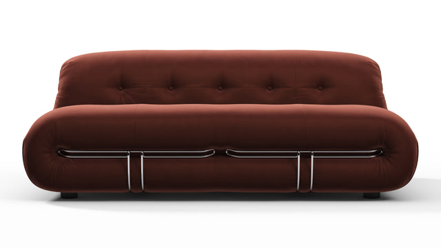 Soriana - Soriana Two Seater Sofa, Burgundy Velvet