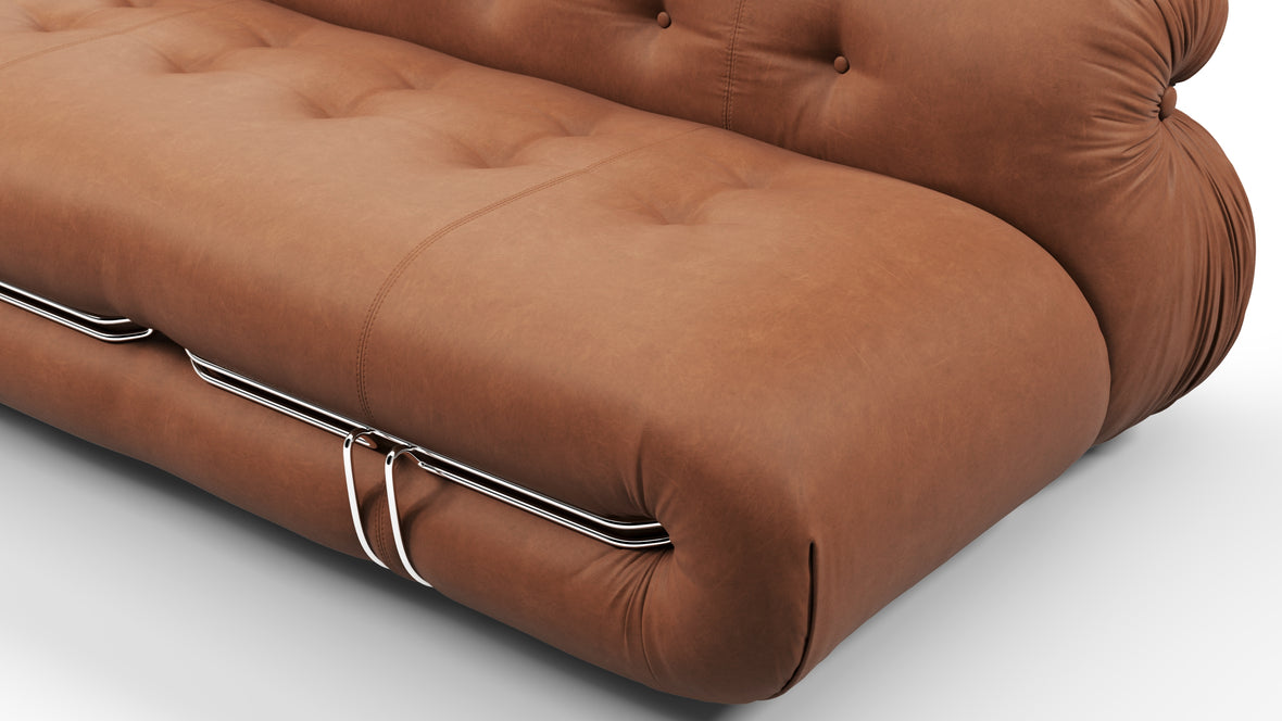 Soriana - Soriana Two Seater Sofa, Chestnut Vegan Leather