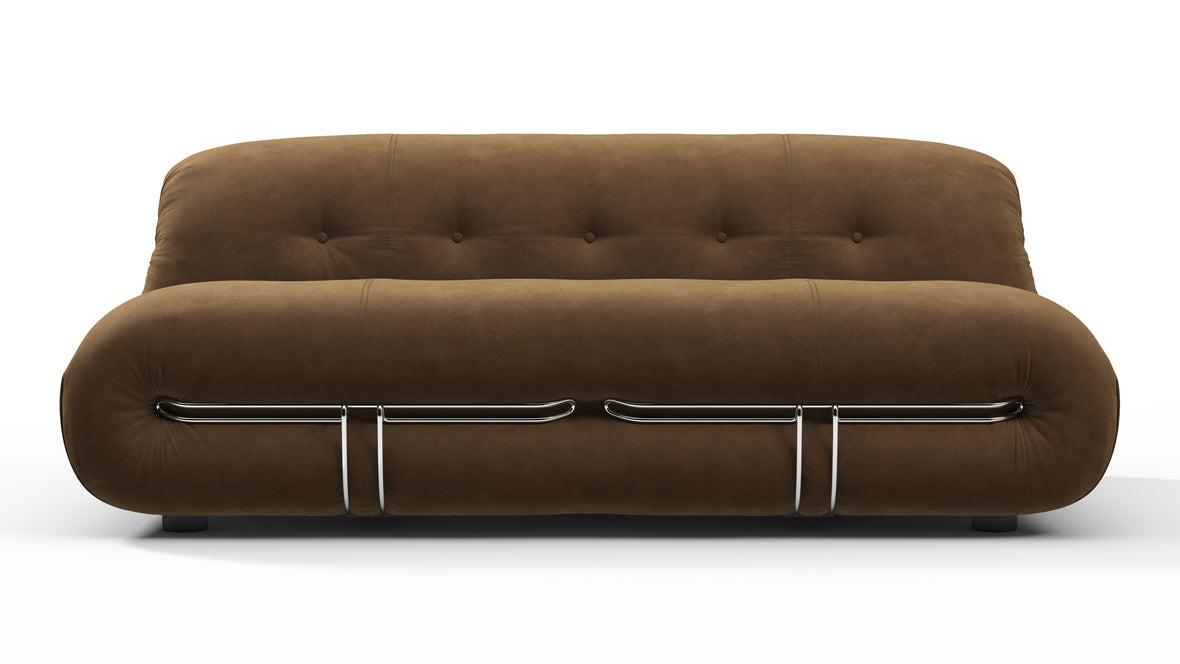 Soriana - Soriana Two Seater Sofa, Brown Vegan Suede