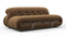 Soriana - Soriana Two Seater Sofa, Brown Vegan Suede