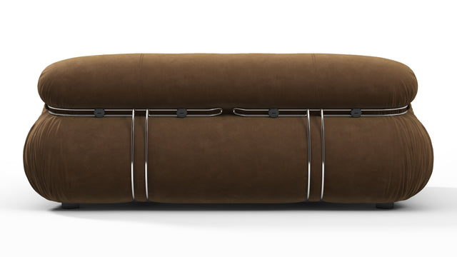 Soriana - Soriana Two Seater Sofa, Brown Vegan Suede