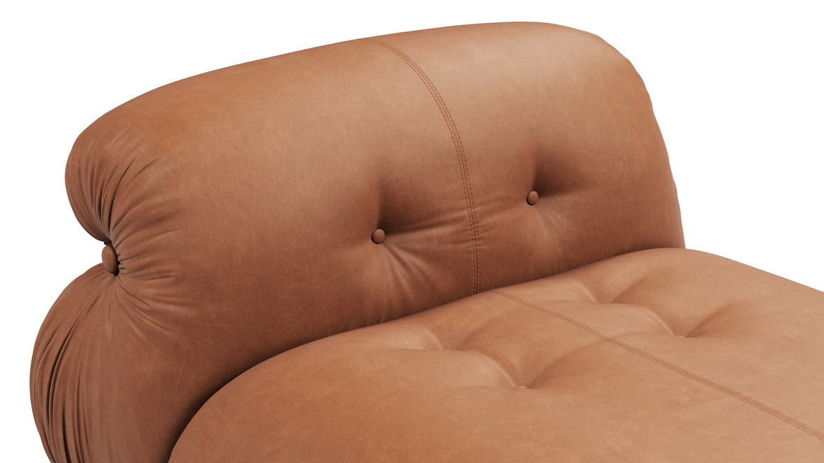 Soriana - Soriana Deep Lounge Chair, Chestnut Vegan Leather