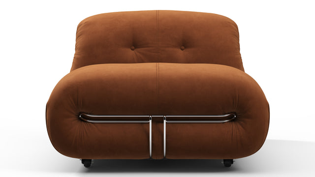 Soriana - Soriana Deep Lounge Chair, Burnt Orange Vegan Suede