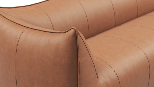 Bambole - Mario Bellini Bambole Three Seater Sofa, Chestnut Vegan Leather