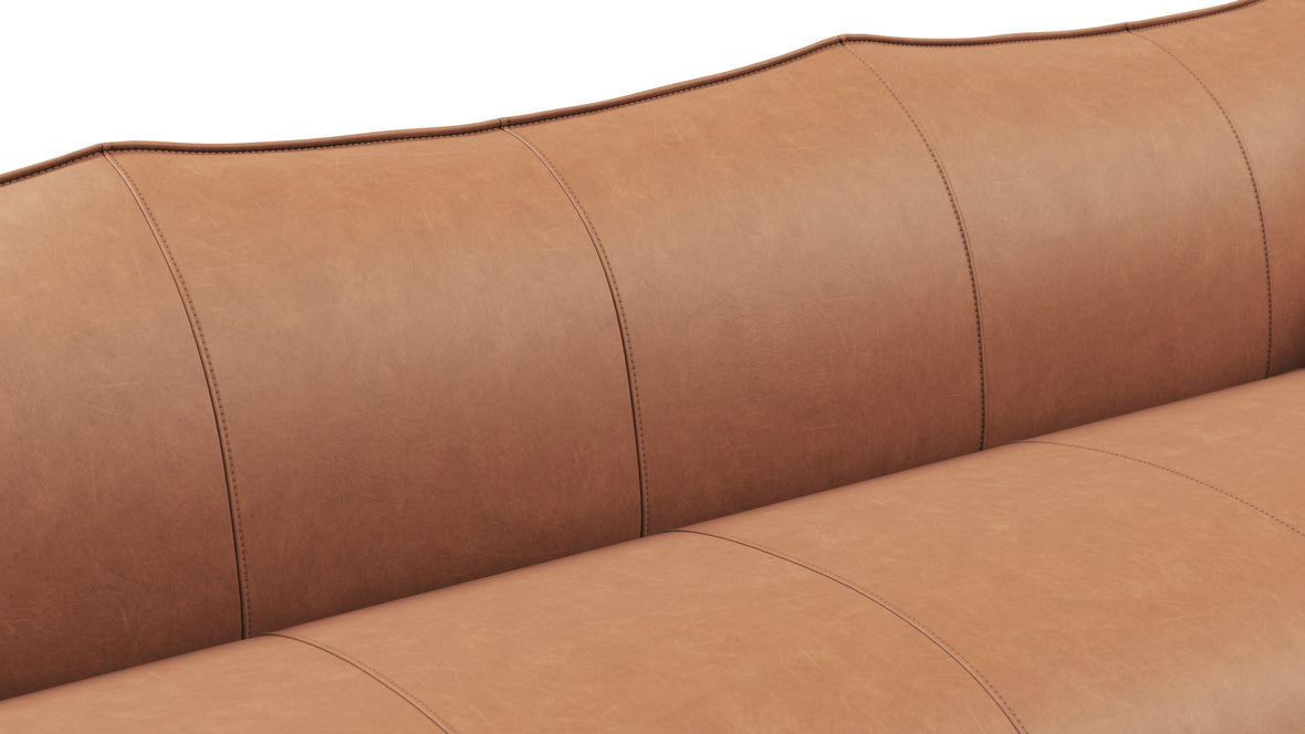 Bambole - Mario Bellini Bambole Three Seater Sofa, Chestnut Vegan Leather