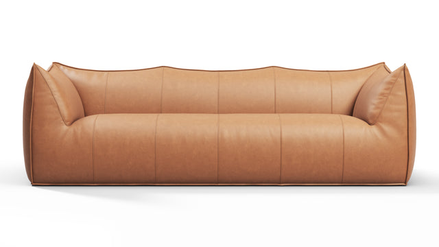 Bambole - Mario Bellini Bambole Three Seater Sofa, Chestnut Vegan Leather