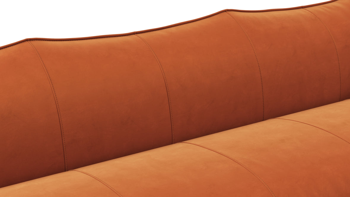 Leandro - Leandro Three Seater Sofa, Apricot Velvet