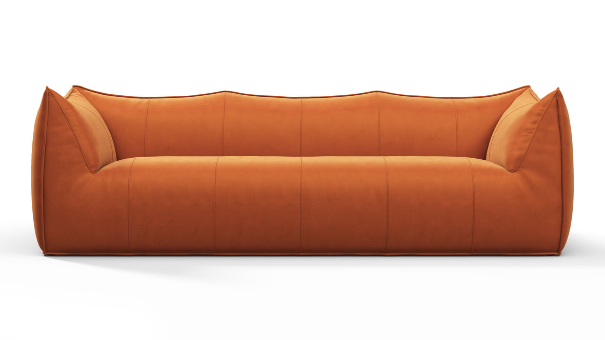 Leandro - Leandro Three Seater Sofa, Apricot Velvet