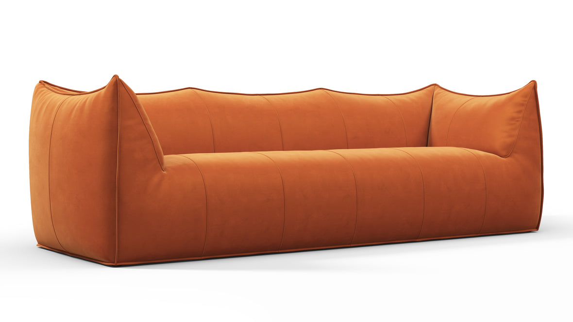 Leandro - Leandro Three Seater Sofa, Apricot Velvet