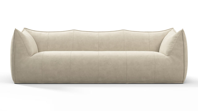 Leandro - Leandro Three Seater Sofa, Eggshell Vegan Suede