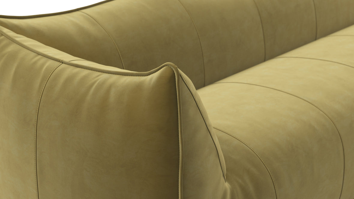 Leandro - Leandro Three Seater Sofa, Olive Gold Velvet