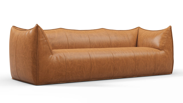 Leandro - Leandro Three Seater Sofa, Distressed Brown Premium Leather