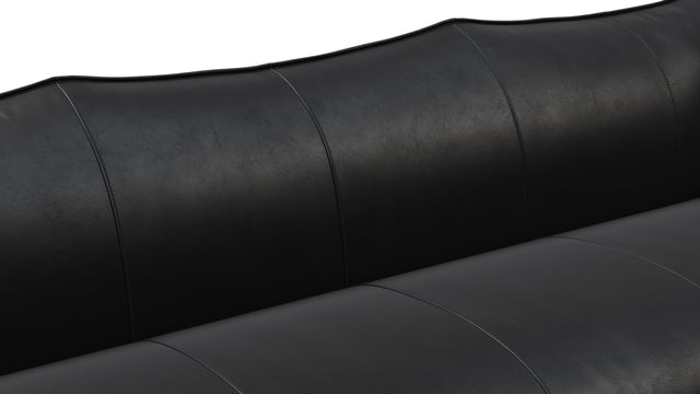 Leandro - Leandro Three Seater Sofa, Midnight Black Premium Leather