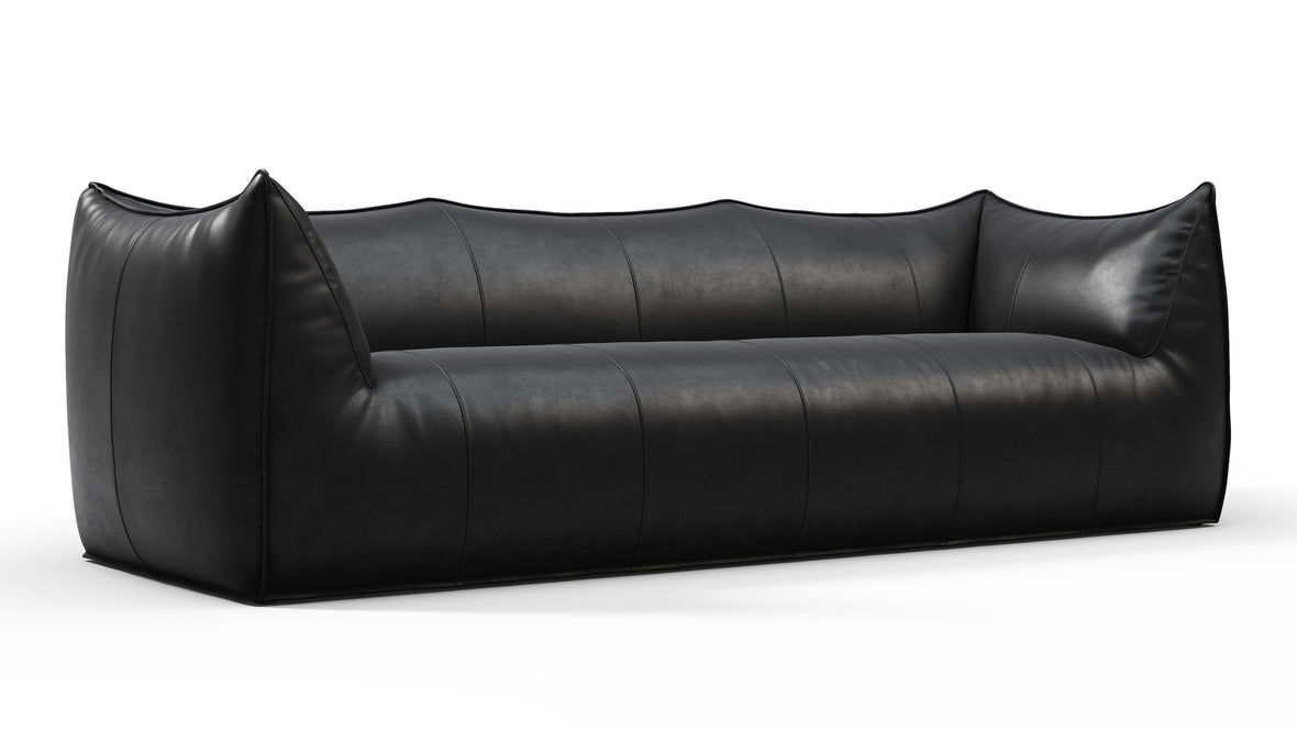 Bambole - Mario Bellini Bambole Three Seater Sofa, Midnight Black Premium Leather