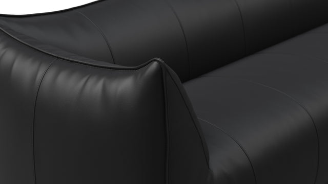 Bambole - Mario Bellini Bambole Three Seater Sofa, Vintage Black Vegan Leather