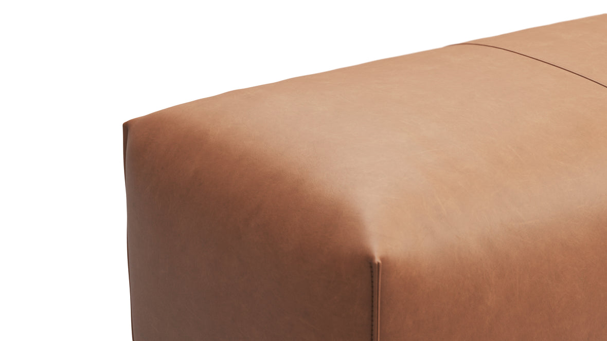 Bambole - Mario Bellini Bambole Ottoman, Chestnut Vegan Leather