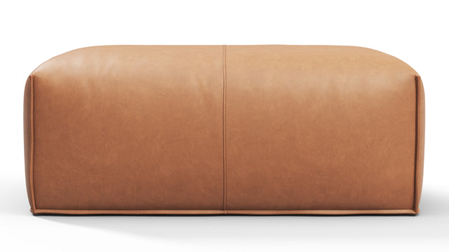 Bambole - Mario Bellini Bambole Ottoman, Chestnut Vegan Leather