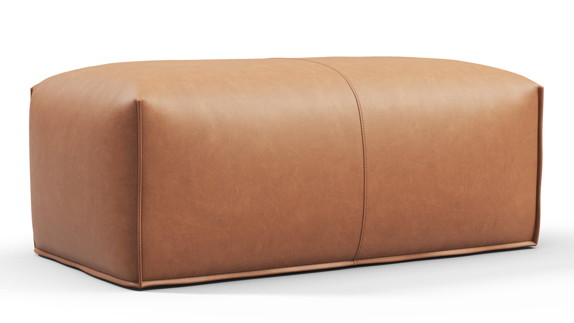 Bambole - Mario Bellini Bambole Ottoman, Chestnut Vegan Leather