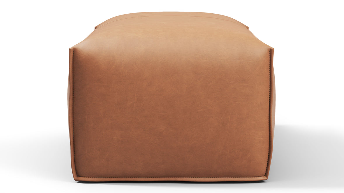 Bambole - Mario Bellini Bambole Ottoman, Chestnut Vegan Leather