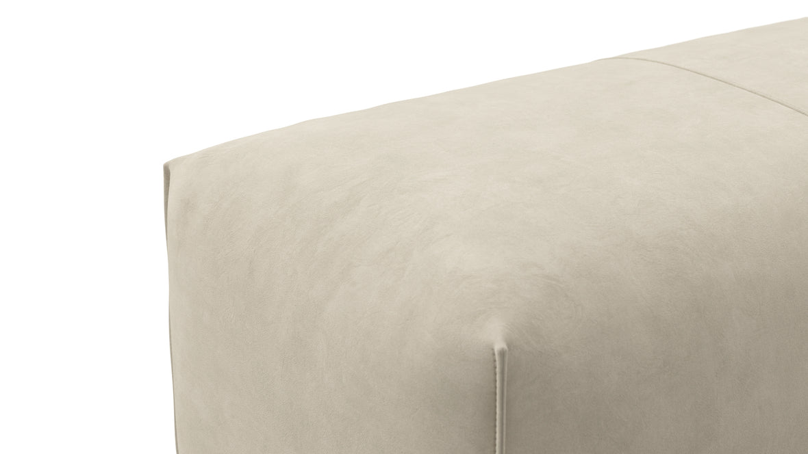 Leandro - Leandro Ottoman, Eggshell Vegan Suede