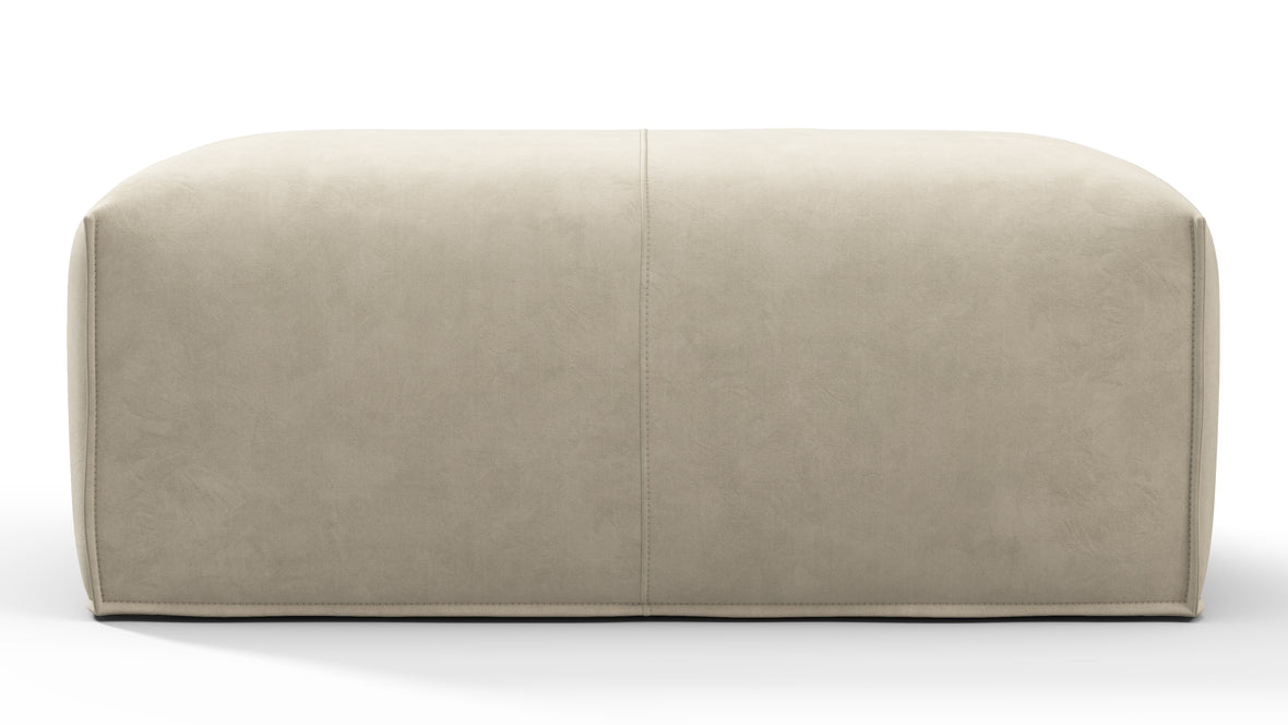 Bambole - Mario Bellini Bambole Ottoman, Eggshell Vegan Suede