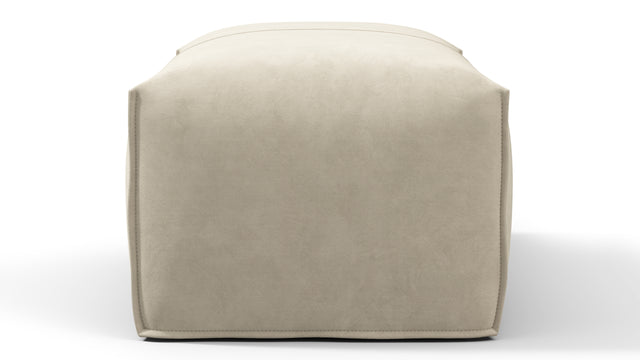 Bambole - Mario Bellini Bambole Ottoman, Eggshell Vegan Suede