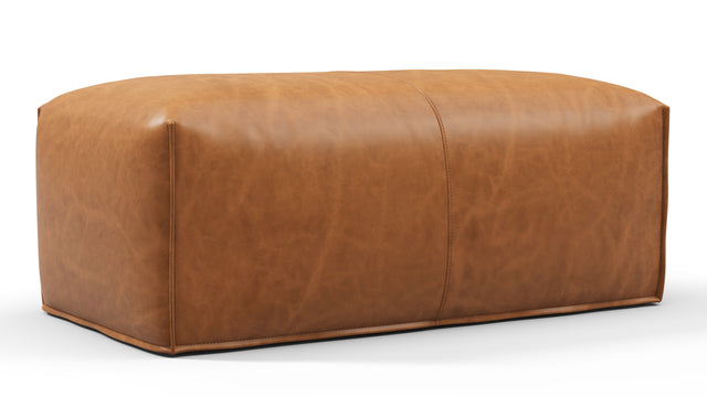 Bambole - Mario Bellini Bambole Ottoman, Distressed Brown Premium Leather