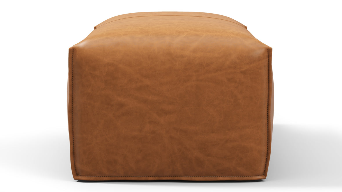 Bambole - Mario Bellini Bambole Ottoman, Distressed Brown Premium Leather