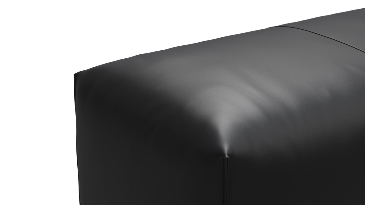 Leandro - Leandro Ottoman, Vintage Black Vegan Leather