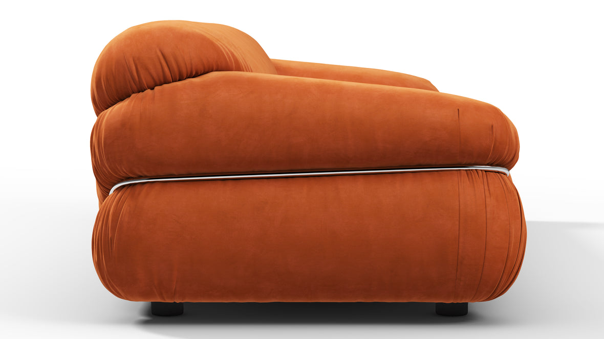 Sesann - Sesann Three Seater Sofa, Apricot Velvet