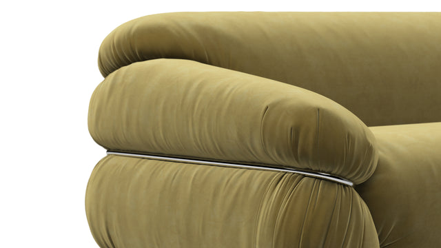 Sesann - Sesann Three Seater Sofa, Olive Gold Velvet