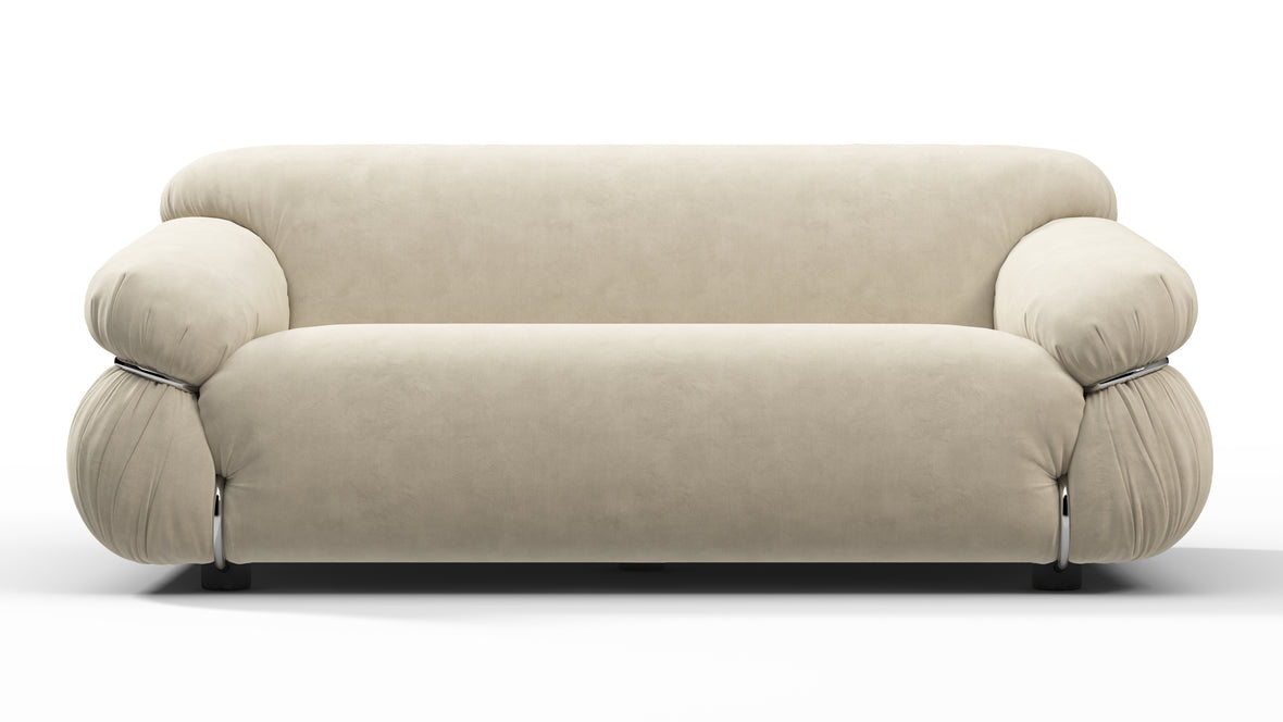 Sesann - Sesann Two Seater Sofa, Eggshell Vegan Suede