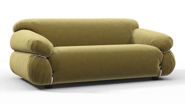 Sesann - Sesann Two Seater Sofa, Olive Gold Velvet