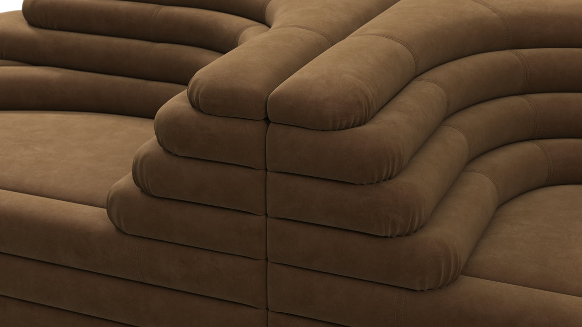 Terrazza - Terrazza Sofa Combination, Brown Vegan Suede