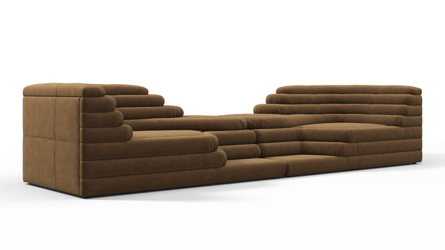 Terrazza - Terrazza Sofa Combination, Brown Vegan Suede