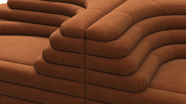 Terrazza - Terrazza Sofa Combination, Burnt Orange Vegan Suede