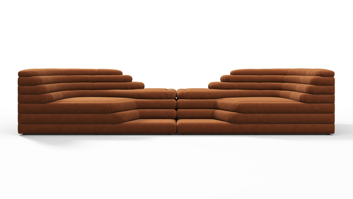 Terrazza - Terrazza Sofa Combination, Burnt Orange Vegan Suede