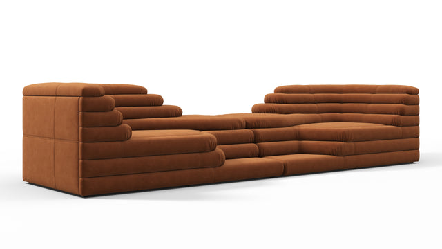 Terrazza - Terrazza Sofa Combination, Burnt Orange Vegan Suede