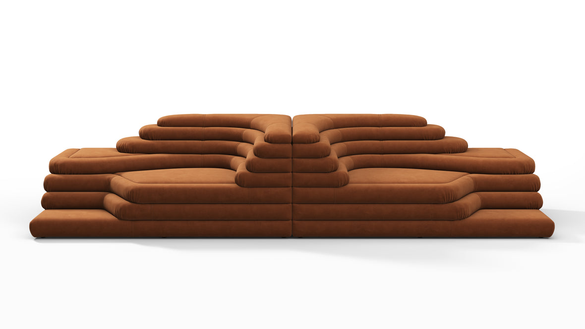 Terrazza - Terrazza Sofa Combination, Burnt Orange Vegan Suede