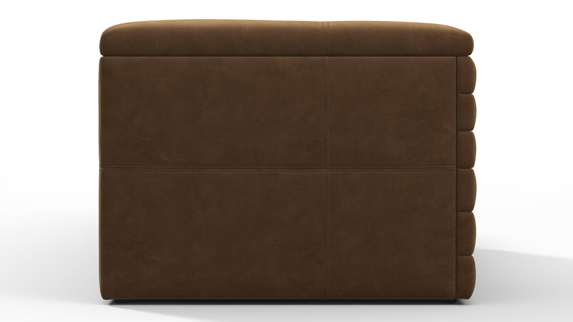 Terrazza - Terrazza Sofa, Left Arm, Brown Vegan Suede