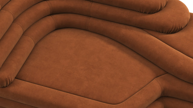 Terrazza - Terrazza Sofa, Left Arm, Burnt Orange Vegan Suede