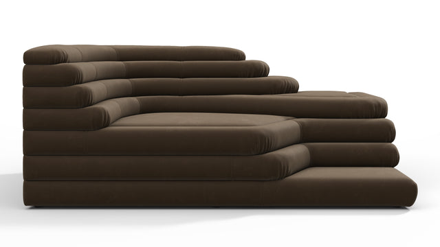 Terrazza - Terrazza Sofa, Left Arm, Distressed Brown Vegan Leather