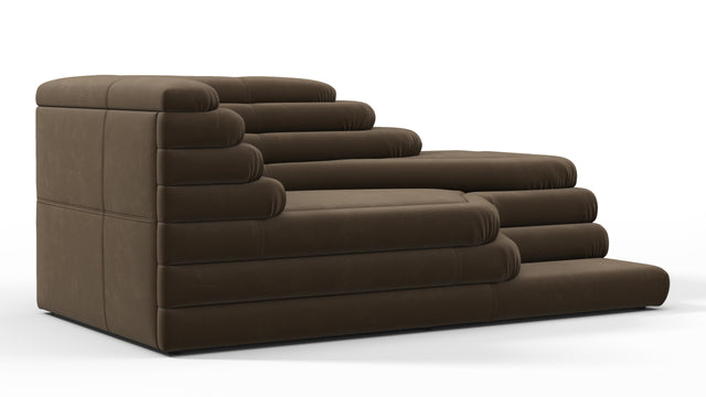 Terrazza - Terrazza Sofa, Left Arm, Distressed Brown Vegan Leather