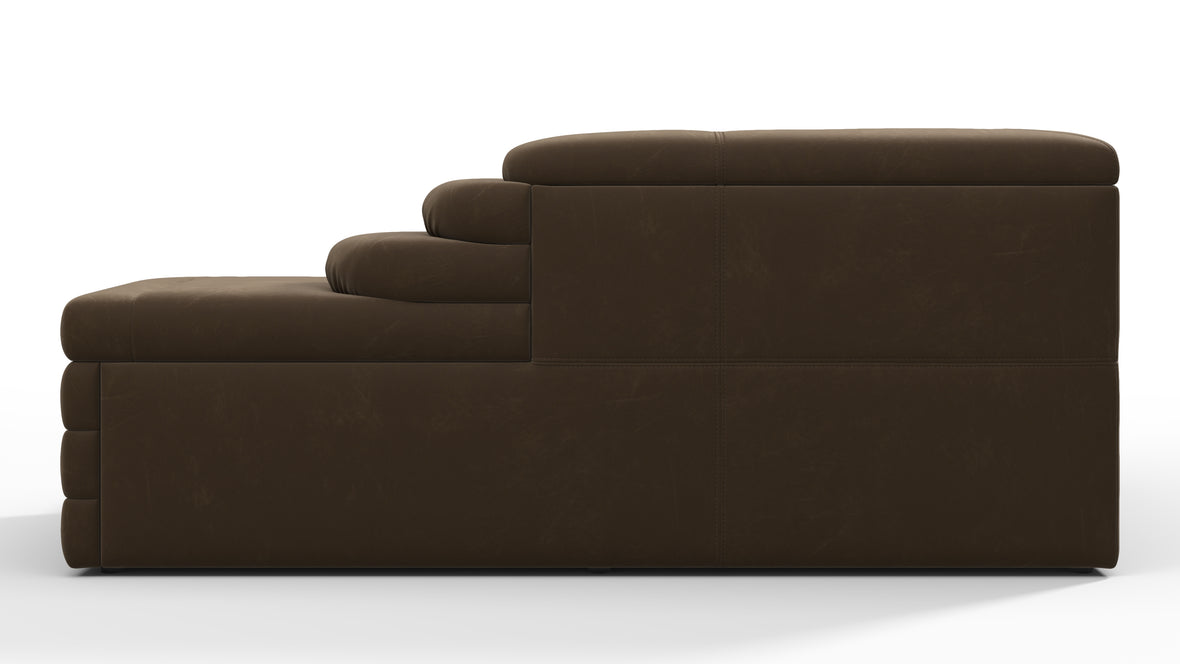 Terrazza - Terrazza Sofa, Left Arm, Distressed Brown Vegan Leather